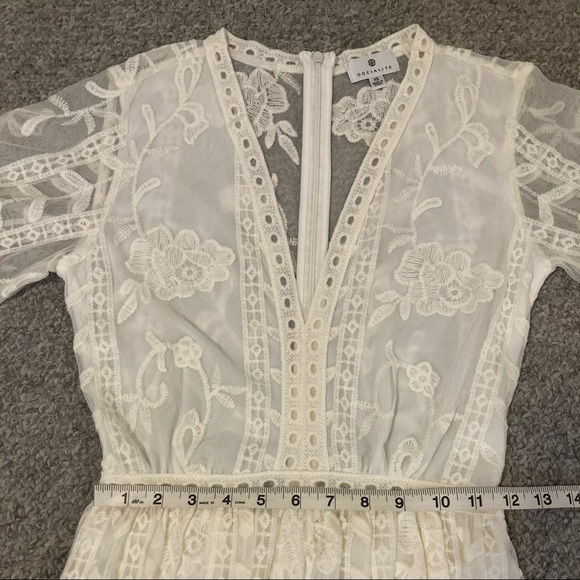 Socialite Lace Overlay Romper - Picture 7 of 9